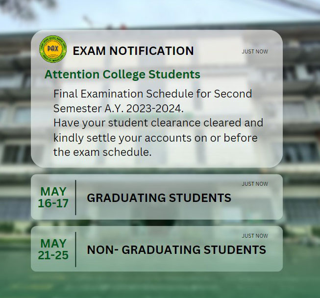 image of final exams schedule