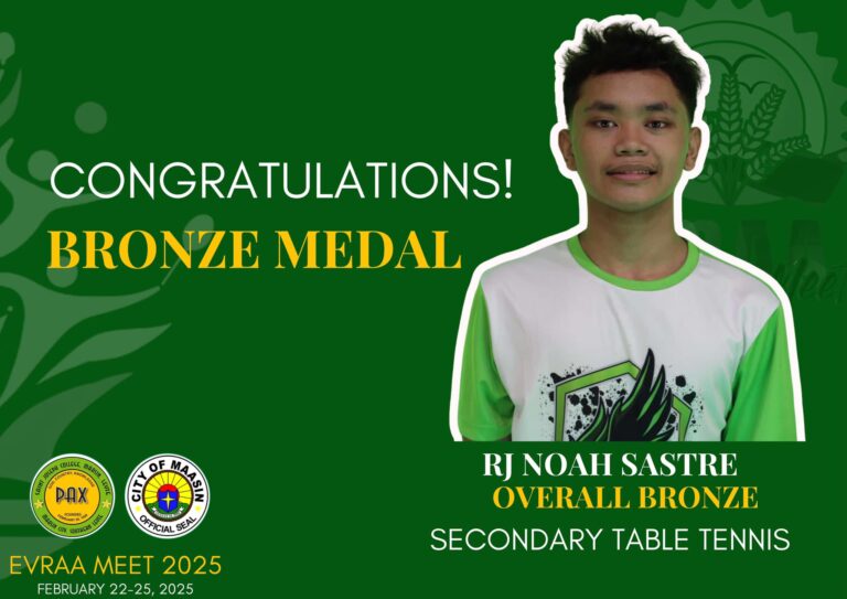 Congratulations to RJ Noah for achieving the Overall Bronze Medal at the 2025 EVRAA Meet in Eastern Samar
