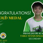 Congratulations to Franz Jacob Acasiofor winning the Gold Medal at the 2025 EVRAA Meet in Eastern Samar